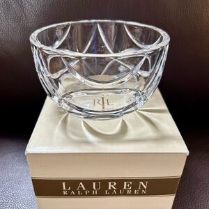 Lauren Ralph Lauren NIB Clear Crystal Royalton Bowl. 6”. Gorgeous